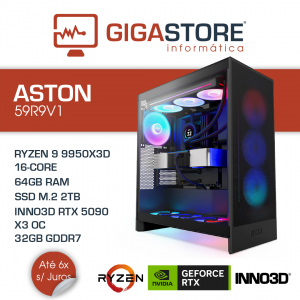 Desktop Gaming ASTON-59R9V1 RYZEN 9 9950X3D 64GB RAM 2TB SSD W11